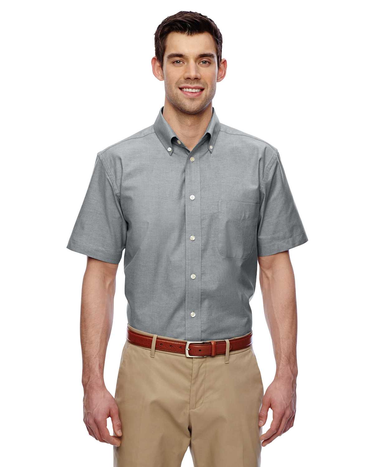 Harriton M600S Men's Short-Sleeve Oxford with Stain-Release ...