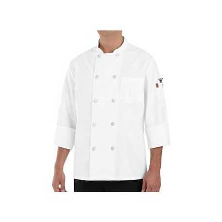 Chef Designs 0423L 100% Polyester Ten Pearl Button Chef Coat Long Sizes