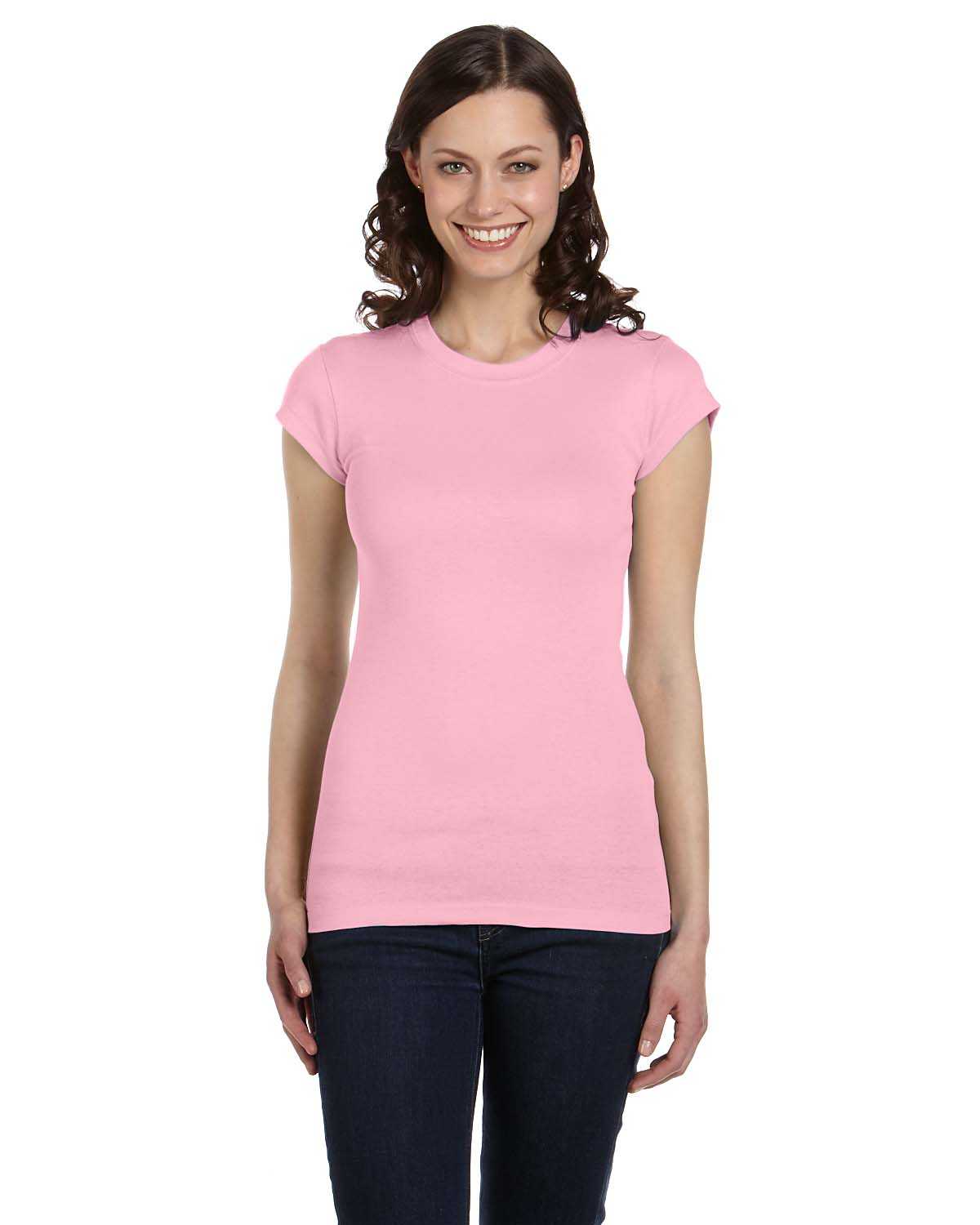 Bella + Canvas 8701 Ladies' Sheer Mini Rib Short-Sleeve T-Shirt ...