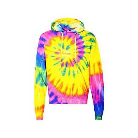 Dyenomite 854MS Multi-Color Spiral Pullover Hooded Sweatshirt