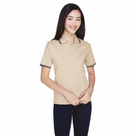 Devon & Jones D140W Ladies Tipped Perfect Pima Interlock Polo