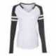 LAT 3534 Women's Fine Jersey Mash Up Long Sleeve T-Shirt