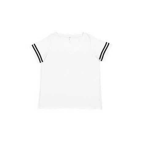 LAT 3837 Curvy Collection Women's Vintage Football T-Shirt