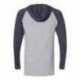 LAT 6917 Fine Jersey Long Sleeve Hooded Raglan T-Shirt