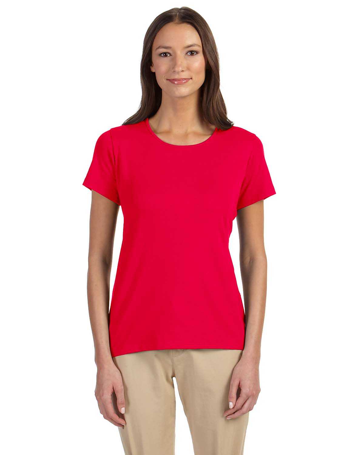 Devon & Jones DP182W Ladies' Perfect Fit Shell T-Shirt | ApparelChoice.com