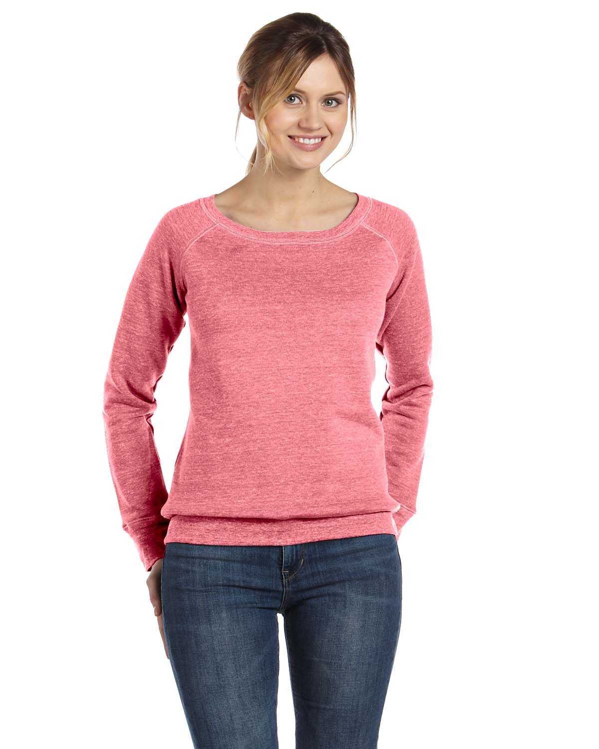 Bella + Canvas 7501 Ladies' Sponge Fleece Wide Neck Sweatshirt ...