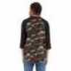 Shaka Wear SHRAGCM Adult Three-Quarter Sleeve Camo Raglan T-Shirt