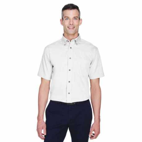 Harriton M500S Men's Easy Blend Short-Sleeve Twill Shirt with Stain-Release