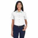Harriton M500SW Ladies Easy Blend Short-Sleeve Twill Shirt with Stain-Release