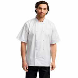 Artisan Collection by Reprime RP664 Unisex Studded Front Short-Sleeve Chef's Jacket