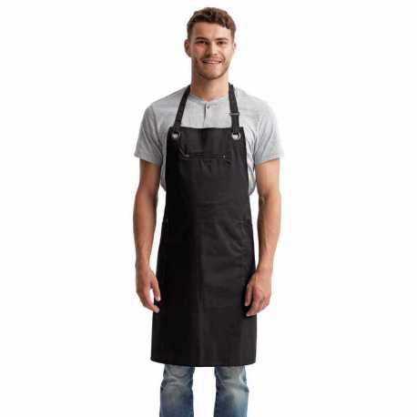 Artisan Collection by Reprime RP121 Unisex 'Barley' Contrast Stitch Sustainable Bib Apron