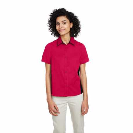 Harriton M586W Ladies' Flash IL Colorblock Short Sleeve Shirt