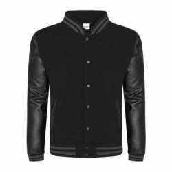 Just Hoods By AWDis JHA042 Men's 80/20 Heavyweight Urban Letterman Jacket with Leather Sleeves