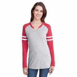 LAT 3534 Ladies' Gameday Mash-Up Long Sleeve Fine Jersey T-Shirt