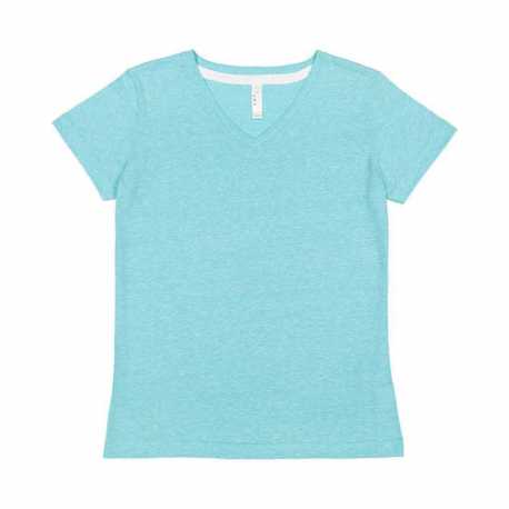 LAT 3591 Ladies' V-Neck Harborside Melange Jersey T-Shirt