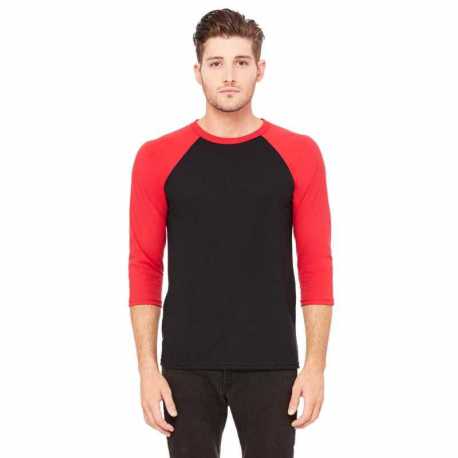 Bella + Canvas 3200 Unisex Three-Quarter Sleeve Baseball T-Shirt