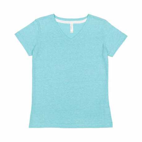 LAT 3591 Ladies V-Neck Harborside Melange Jersey T-Shirt