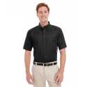 Harriton M582 Men's Foundation 100% Cotton Short-Sleeve Twill Shirt Teflon