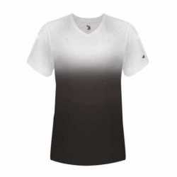 Badger 4207 Women's V-Neck Ombre T-Shirt