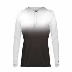 Badger 4208 Women's Ombre Long Sleeve Hooded T-Shirt