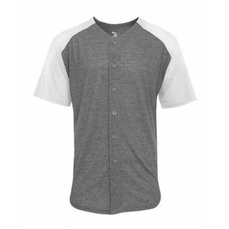 Badger 4950 Triblend Full Button T-Shirt