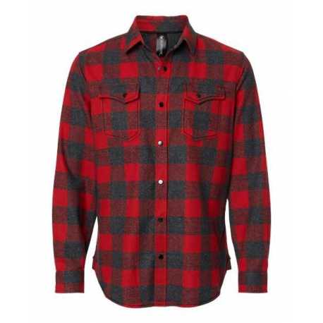 Burnside 8219 Snap Front Long Sleeve Plaid Flannel Shirt