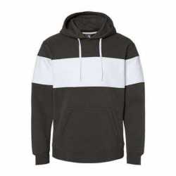 J. America 8644 Varsity Fleece Colorblocked Hooded Sweatshirt