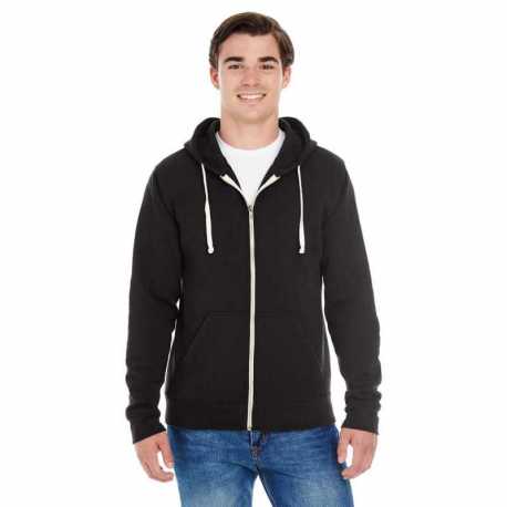 J America JA8872 Adult Triblend Full-Zip Fleece Hooded Sweatshirt