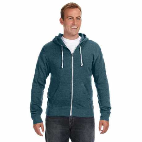 J America JA8872 Adult Triblend Full-Zip Fleece Hooded Sweatshirt