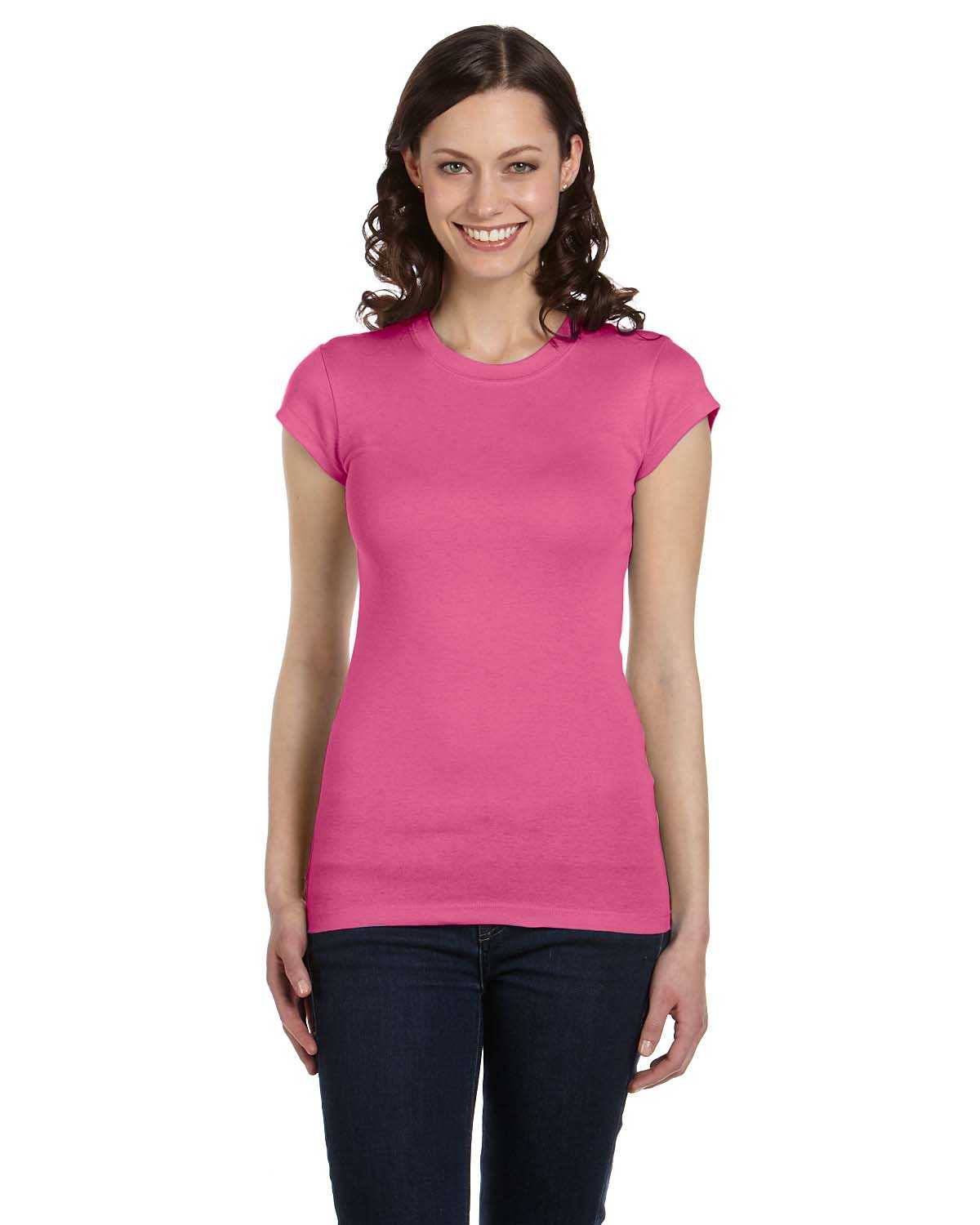 Bella + Canvas 8701 Ladies' Sheer Mini Rib Short-Sleeve T-Shirt ...