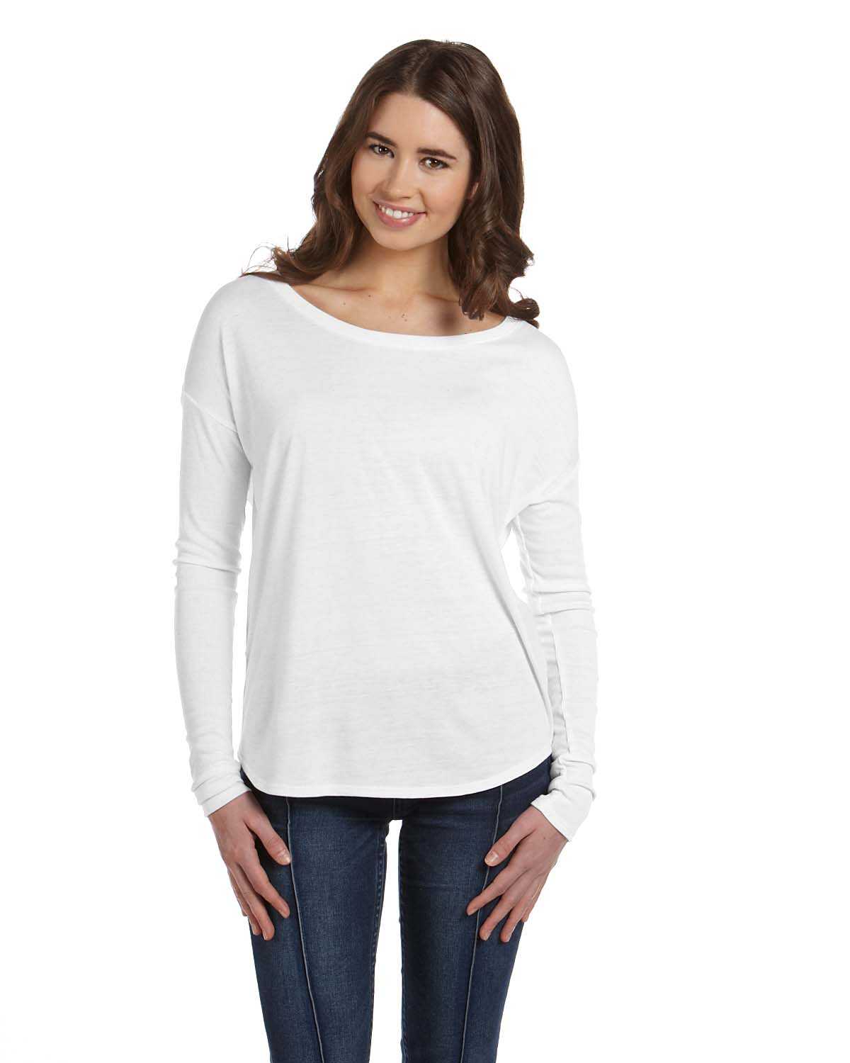 Bella + Canvas 8852 Ladies' Flowy Long-Sleeve T-Shirt with 2x1 Sleeves ...