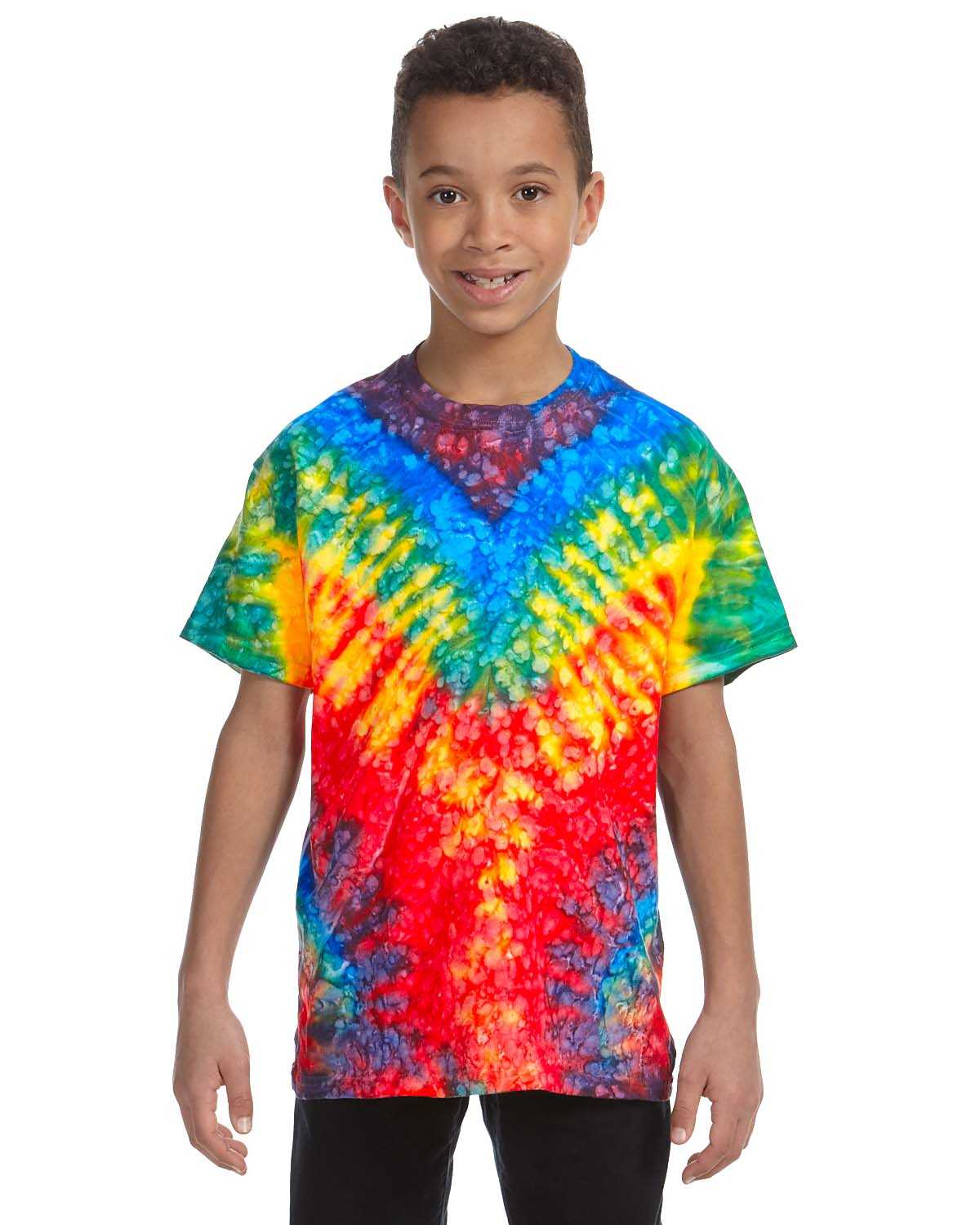 Tie-Dye CD100Y Youth 5.4 oz., 100% Cotton Tie-Dyed T-Shirt ...