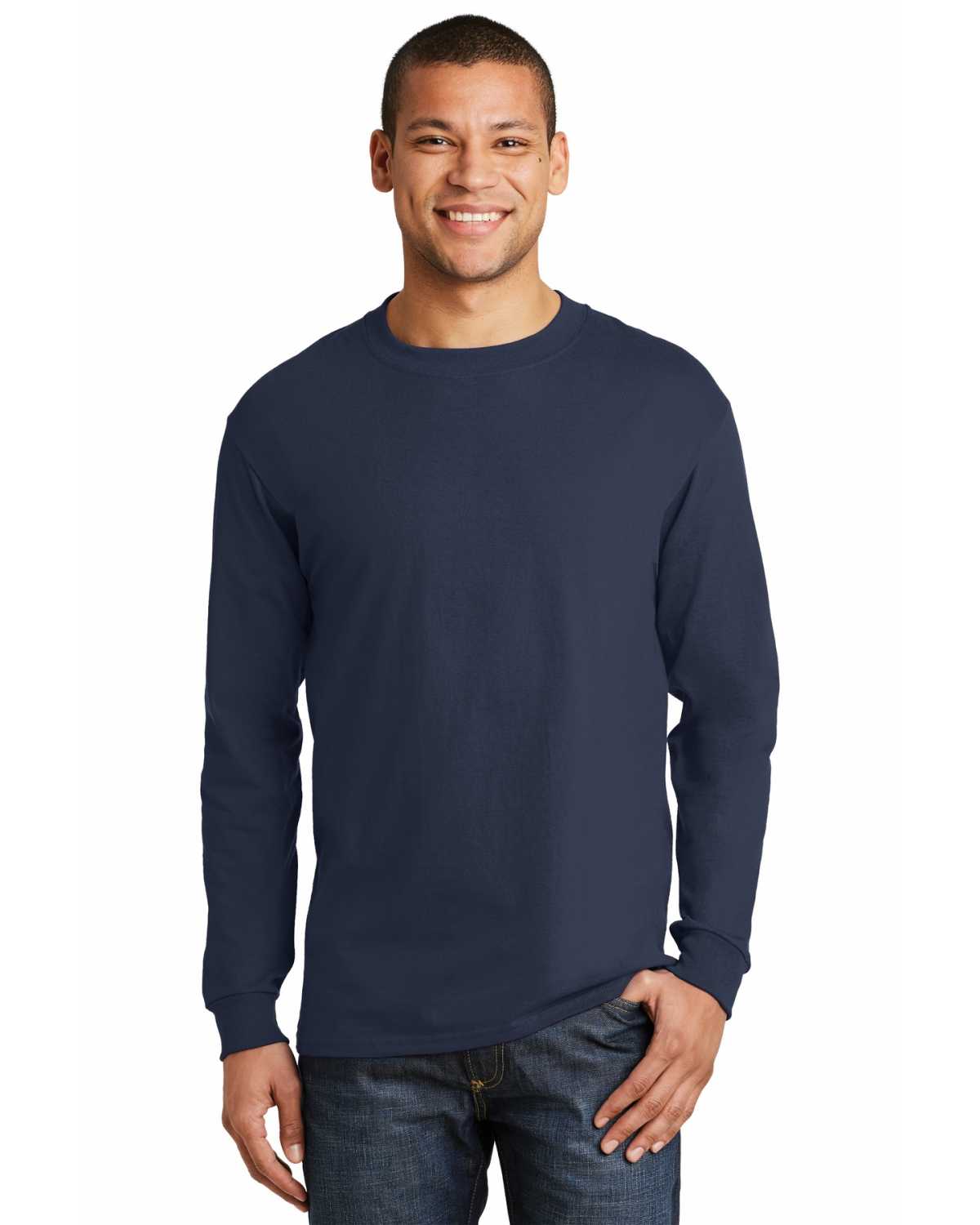 Hanes 5186 Beefy-T 100% Cotton Long Sleeve T-Shirt on discount ...