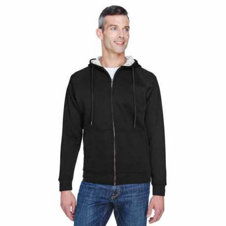 UltraClub 8463 Adult Rugged Wear Thermal-Lined Full-Zip Fleece Hooded Sweatshirt