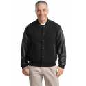 Port Authority J783 Wool and Leather Letterman Jacket