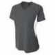 A4 NW3223 Ladies Color Block Performance V-Neck T-Shirt