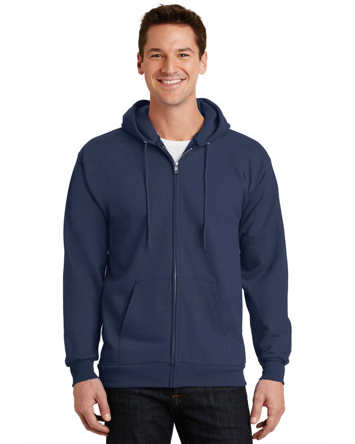Port & Company PC90ZH Essential Fleece Full-Zip Hooded Sweatshirt on ...