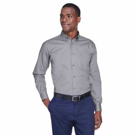 Harriton M500T Men's Tall Easy Blend Long-Sleeve Twill Shirt with Stain-Release