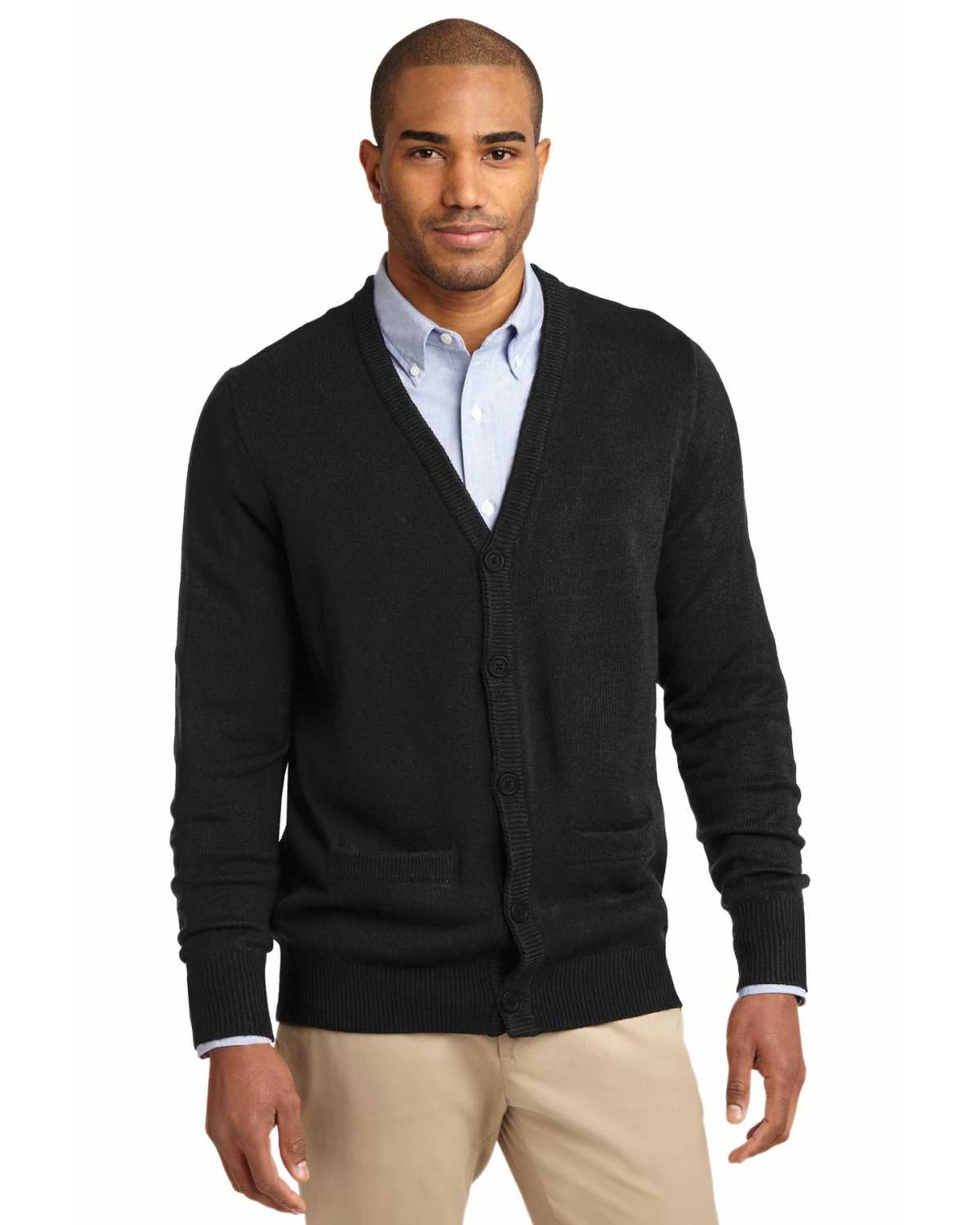 Port Authority SW302 Value V-Neck Cardigan Sweater with Pockets on ...