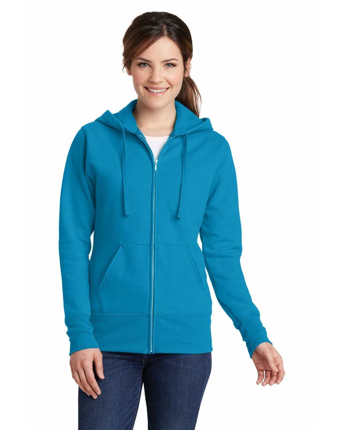 Download Port & Company LPC78ZH Ladies Core Fleece Full-Zip Hooded ...