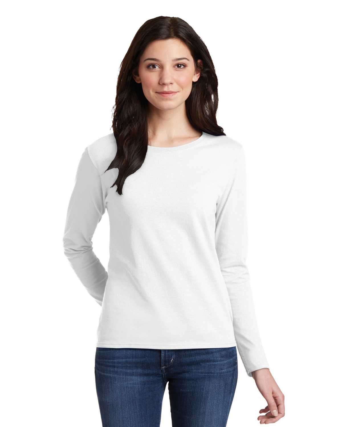 Gildan 5400L Ladies Heavy Cotton 100% Cotton Long Sleeve T-Shirt on