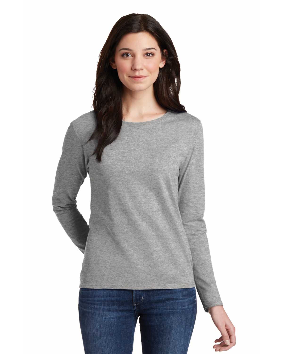 Gildan 5400L Ladies Heavy Cotton 100% Cotton Long Sleeve T-Shirt on ...