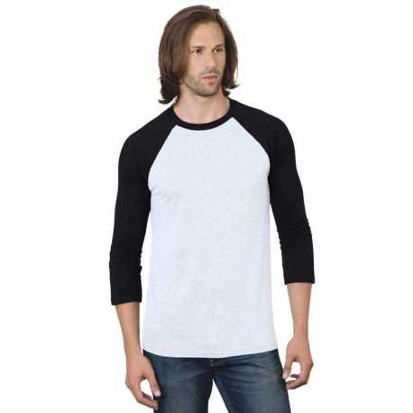 Bayside BA9525 Unisex Three-Quarter Sleeve Raglan T-Shirt