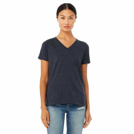 Bella + Canvas 6405CVC Ladies Relaxed Heather CVC Jersey V-Neck T-Shirt