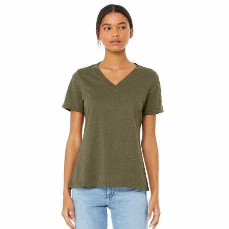 Bella + Canvas 6405CVC Ladies Relaxed Heather CVC Jersey V-Neck T-Shirt