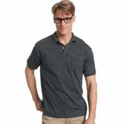 Hanes 0504 Men's Cotton-Blend EcoSmart Jersey Polo with Pocket