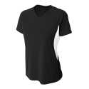 A4 NW3223 Ladies' Color Block Performance V-Neck Shirt