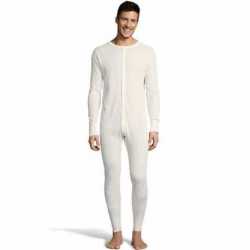 Hanes 125443 Men's Solid Waffle Knit Thermal Union Suit
