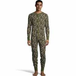 Hanes 125448 Men's Camo Waffle Knit Thermal Union Suit