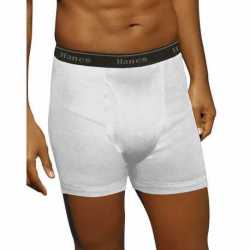 Hanes 7690W2 Classics Men's TAGLESS No Ride-up Boxer Briefs with Comfort Flex Waistband 2X-4X 2-Pack